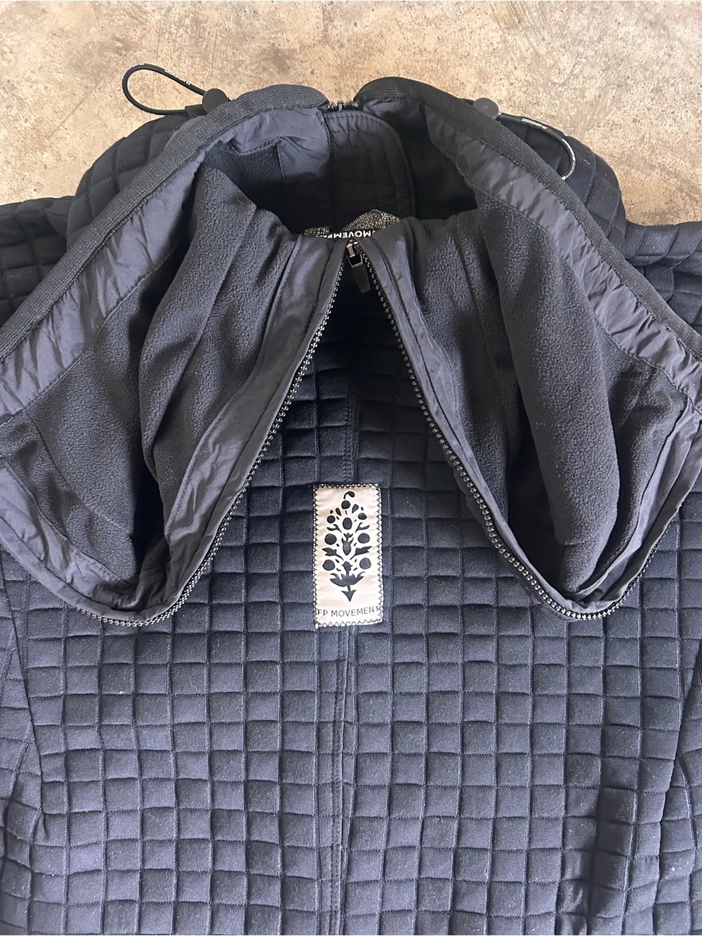 Free People Square Up Hooded Jacket Coat  Detail Black Size M NWT - Picture 8 of 12